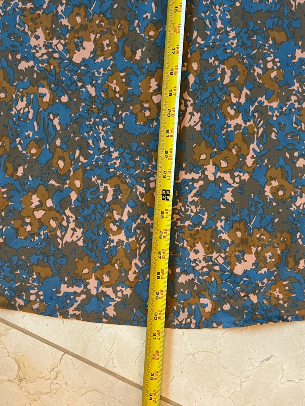 Prana “Wild at Heart” Blue Floral-Print Midi Skirt w/ Pink & Brown Accents Small - Picture 7 of 8